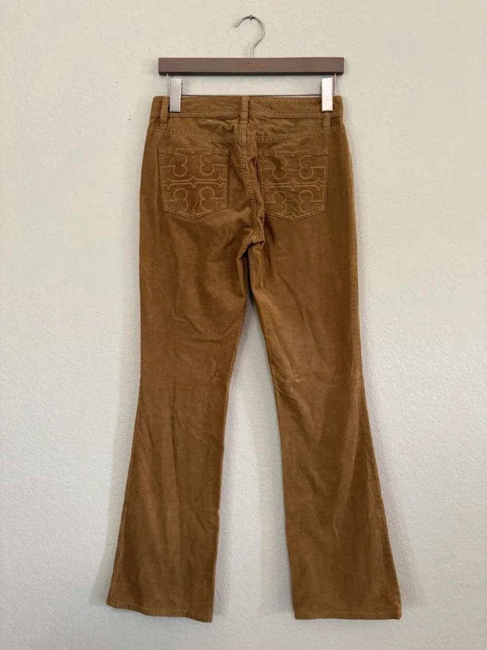 Tory Burch Tan Corduroy Pants Y2K Low Rise Boot Cut Sz 25